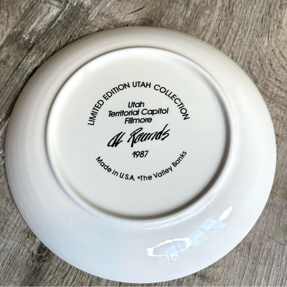 AL ROUNDS UTAH PICTURE PLATE-1987 TERRITORIAL CAPITOL IN FILMORE-THE VALLEY BANK - Picture 8 of 9